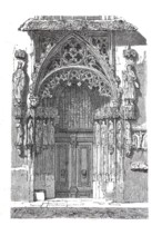 Portal of St Sebald's Church in Nuremberg, Bavaria, Germany, Historical, digitally enhanced