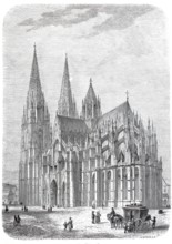 Cologne Cathedral, High Cathedral Church of Cologne, Germany, Historical, digitally enhanced