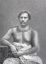 King Malietoa Laupepa, royal candidate of the British on Samoa, around 1880, digitally enhanced