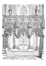 A rood screen, also known as a doxale, is a stone or wooden, man-high to almost room-high barrier