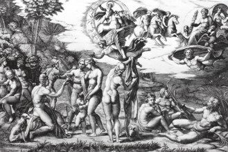 The Judgement of Paris, a famous episode from Greek mythology. The young prince Paris must pass