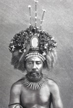 High chief from Samoa, around 1880, during the German colonial period, digitally enhanced
