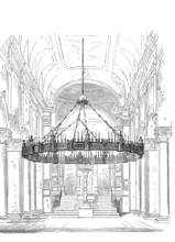 Chandelier, Heziloleuchter, in the cathedral of Hildesheim around 1850, Germany, Historical,