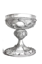 The richly decorated chalice of St Remigius, Remigius of Reims (436 to 533) was a bishop of