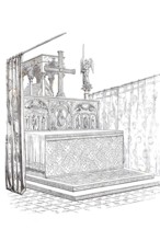 Altar from the cathedral of Saint-Denis, a former abbey church in the town of Saint-Denis north of