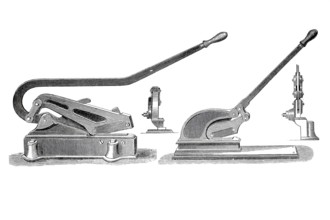 Metal scissors after patent by F. Hoffmann, historical, digitally improved reproduction of a model