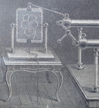 Electrical lightning board, historical, digitally enhanced reproduction of a model from around 1860