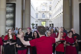 Hans-Beimler-Chor at the Humboldt Forum as part of the Fête de la Musique. The music event, which