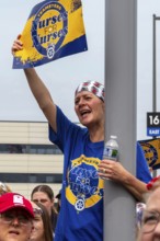 Southfield, Michigan - Nurses rally outside Corewell Health during their fight for a union contract