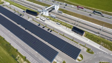 Largest charging park in the world at Merklingen Swabian Alb railway station. 259 covered stations