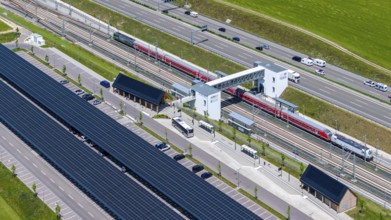 Largest charging park in the world at Merklingen Swabian Alb railway station with RegionalExpress