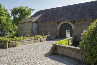 Drawbridge and gatehouse moated castle Haus Welbergen, Ochtrup-Welbergen, Münsterland, North