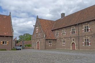 Raesfeld Castle, inner courtyard with farm buildings, Raesfeld, Münsterland, North