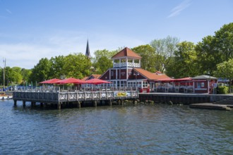 Restaurant Gosch Sylt am Hafen, Flensburg, Flensburg Fjord, Baltic Sea, Schleswig-Holstein, Germany