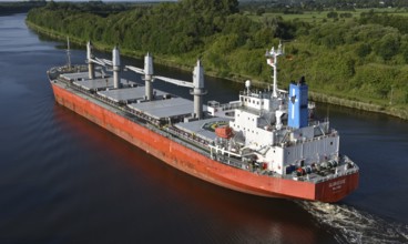 Cargo ship GLORIEUSE travelling through the Kiel Canal, NOK, Kielkanal, Kiel Canal,