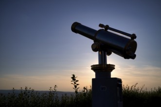 Telescope, Coin telescope, Rotenberg, Silhouette, Stuttgart, Baden-Württemberg, Germany