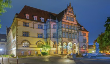 Old government lights up the night Minden Germany