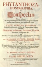 Title page of the book Phytanthoza iconographia, Historisches Pflanzenbuch, a work by Johann