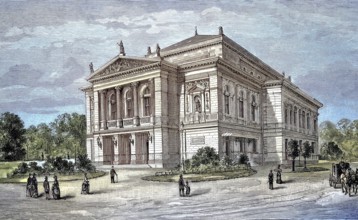 The new Gewandhaus in Leipzig, Concert Hall Germany, Illustration, published 1890, Reproduction,