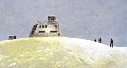 The newly built observatory on the summit of Mont Blanc, France, illustration, published 1890,