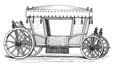 Horse-drawn carriage, coach from the 1650s, illustration from 1894, reproduction, digitally