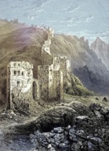 The walls of Antioch on the Orontes, an ancient Greco-Roman city, east of the Orontes. Its ruins