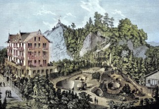 The Glacier Garden, Gletschergarten, in Lucerne, Switzerland, historical picture or illustration,