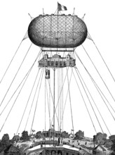 The international exhibition in Antwerp, Belgium, 1885, the castle in the sky, illustration from