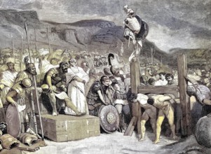 Battle of the Caudine Forks, 321 BC, a decisive event of the Second Samnite War. Romans forced