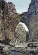 The rock bridge of Constantine in Algeria in the 19th century, Illustration from 1894,
