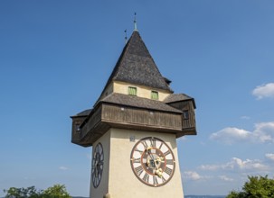 Uhrturm clock tower, Schlossberg Castle Hill, Graz, Austria