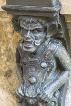 Close-up of bronze Satyr figure at the Landhausbrunnen fountain, Landhaus, Graz, Austria