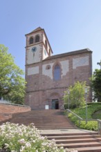 Late Gothic castle church with staircase, St Michael, collegiate church, Pforzheim, Northern Black