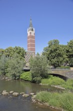 City church built in 1968 on the River Enz, Pforzheim, Northern Black Forest, Black Forest,