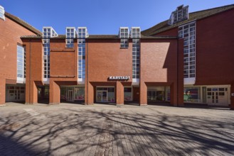 Karstadt Galeria Kaufhof, department stores', brick building, modern architecture, pedestrian zone,