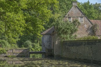 Drawbridge and gatehouse moated castle Haus Welbergen, Ochtrup-Welbergen, Münsterland, North