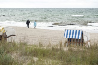 Stroller, beach, windy, beach chairs, Kühlunsborn Ost, Baltic Sea, Baltic Sea resort, Kühlungsborn,