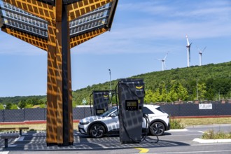 Electric charging station on the site of the former Lohberg colliery in Dinslaken, operated by