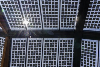 Transparent solar roof of the electric charging station on the site of the former Lohberg colliery