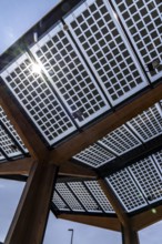 Transparent solar roof of the electric charging station on the site of the former Lohberg colliery