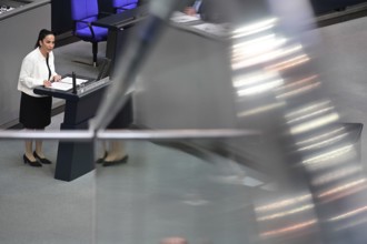 Dr Hülya Düber (CDU CSU) speaks on the agenda item Minimum Wage Act at the eleventh session of the