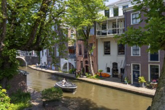 Residential buildings, living on the Oudegracht, in the southern historic centre of Utrecht,
