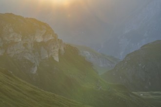 Sunrise in the Mountains at Hochalpenstraße, view from Fuscher Törl, Pinzgau, Salzburg, Austria