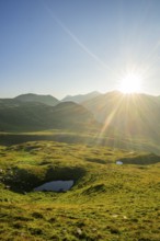 Sunrise in the Mountains at Hochalpenstraße, view from Fuscher Lacke, Pinzgau, Salzburg, Austria