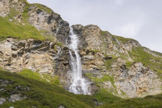 Waterfall in the Mountains at Hochalpenstraße, Pinzgau, Salzburg, Austria