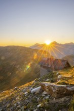 Sunrise in the Mountains at Hochalpenstraße, view from Fuscher Törl, Pinzgau, Salzburg, Austria