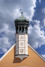Bell tower at the town hall, Ottobeuren, Unterallgäu, Bavaria, Germany