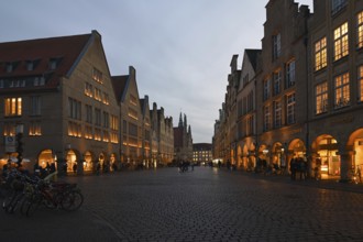 Stroll through Münster's parlour... Prinzipalmarkt, gabled houses along a cobblestone street at the