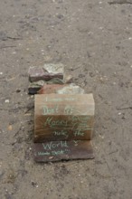 Protest sign in Hambach Forest, environmental activists protest against clearing for open-cast