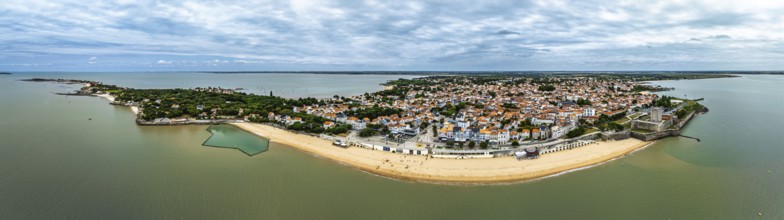 Panorama of Fouras from a drone, Fouras-les-Bains, Charente-Maritime, Nouvelle-Aquitaine, France